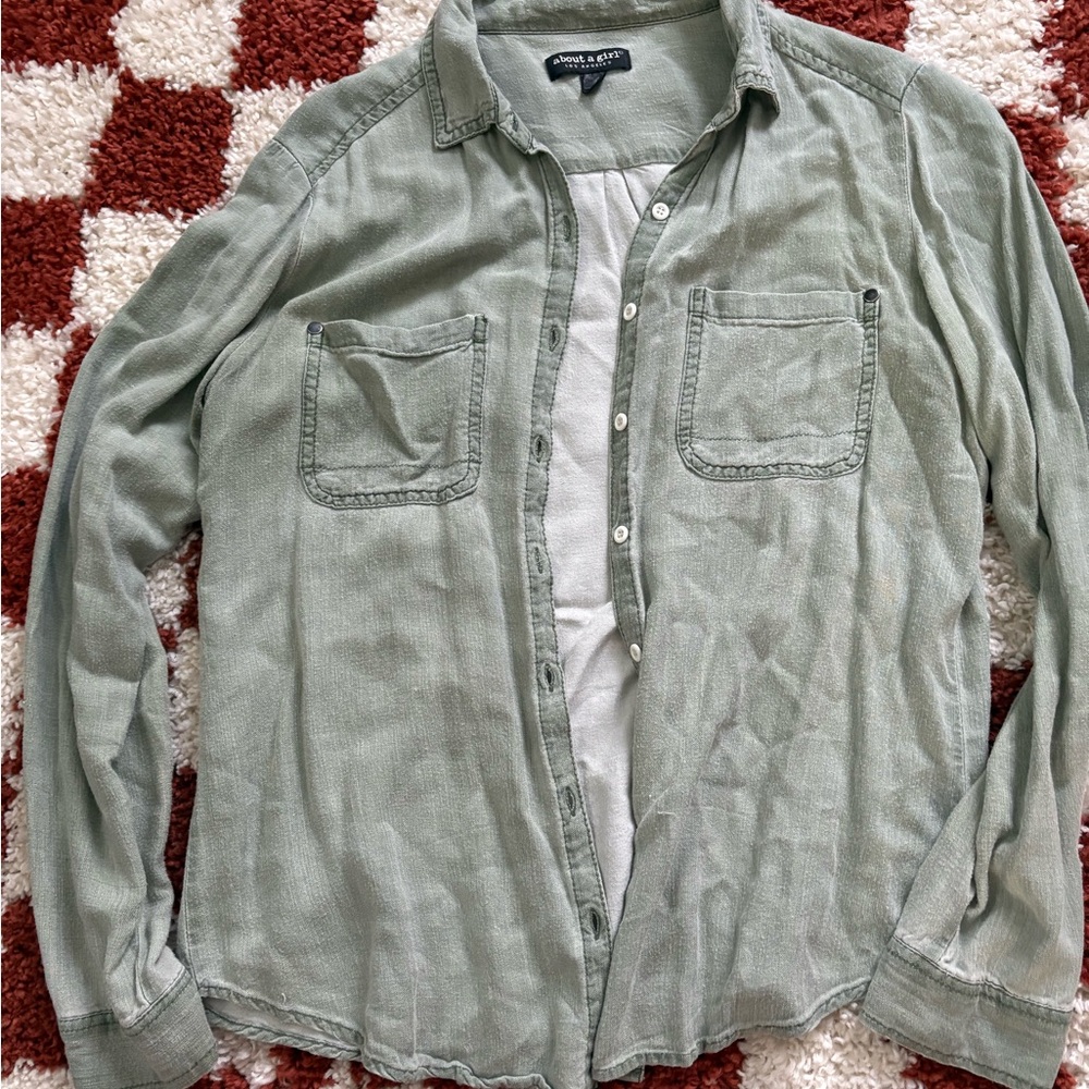 About A Girl Sage Green Shirt